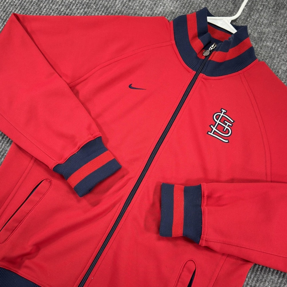 St. Louis Cardinals Nike Track Jacket Mens XL Red MLB Baseball Full Zip Warm Up
